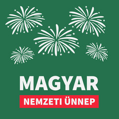 Hungary National Day typography poster in Hungarian. Easy to edit vector template for banner, flyer, greeting card, postcard, etc.