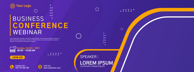 Modern business banner template design for webinar, marketing, online class program, etc