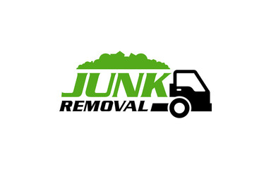 Illustration vector graphic of junk removal solution services logo design template - obrazy, fototapety, plakaty