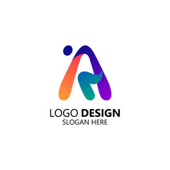 colorful people logo design template