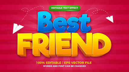 Fototapeta na wymiar best friend cartoon comic editable text effect style template.jpg