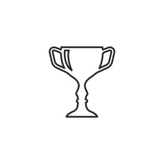 Trophy line illustration vector icon of winner illustration design
