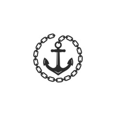 Anchor chain  icon  vector  illustration design