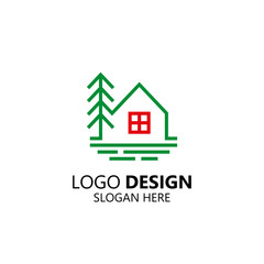 simple eco home logo design 