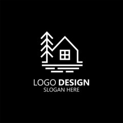 simple eco home logo design 