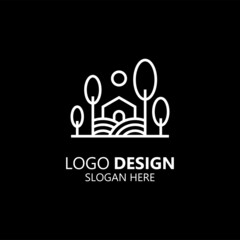 simple eco home logo design 