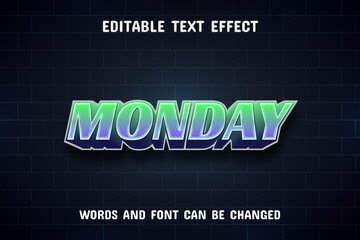Monday text - editable text effect