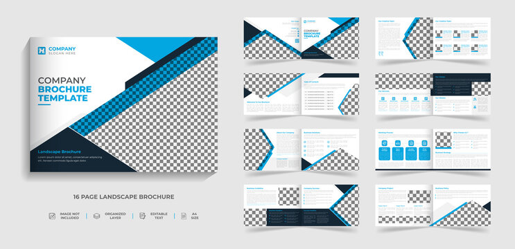Corporate modern bi fold brochure template and company profile with red and black creative shapes annual report design ,Multipurpose editable template