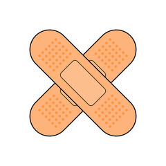 Vector illustration of two bandages.