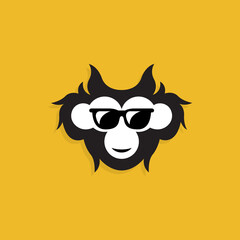 Cool monkey logo design premium