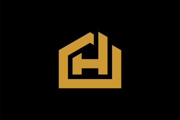 Letter H and home logo design vector. Real estate sign symbol.
