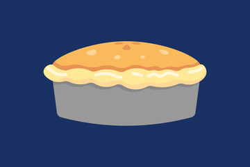 pie illustration. Thanksgiving and autumn celebration cake. flat cartoon style. vector design