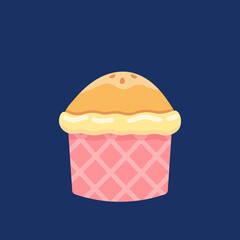 pie illustration. Thanksgiving and autumn celebration cake. flat cartoon style. vector design