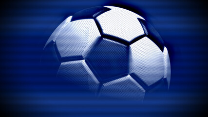 Naklejka premium Soccer ball 3D illustration by surveillance camera. 3D CG. High resolution. 3D high quality rendering.