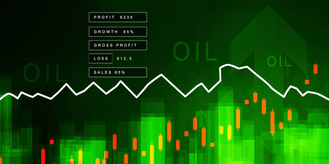 2d rendering Stock market online business concept. business Graph 

