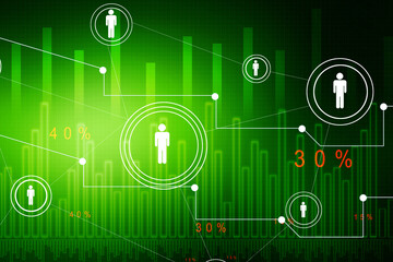 2d illustration Business Network concept

