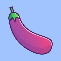 Illustration of an eggplant. Cartoon icon style