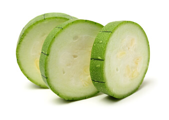 fresh loofah on the white background 