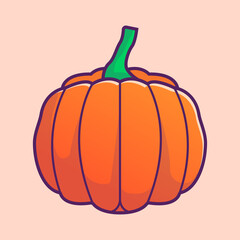 Hand drawn pumpkin illustration. Cartoon style
