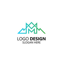 letter M and mountain logo design
