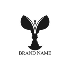 Butterfly Logo With Beautiful Woman