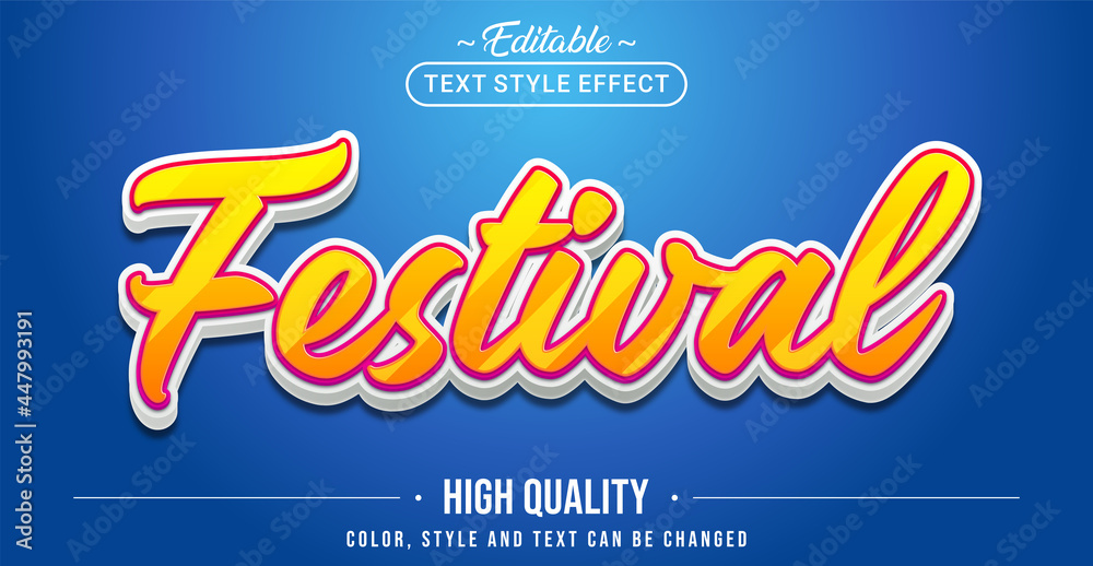 Aufkleber editable text style effect - festival text style theme.