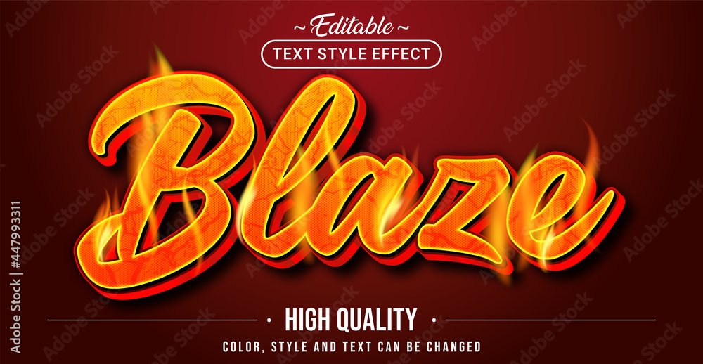 Poster Editable text style effect - Blaze text style theme.