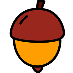 acorn oak seed filled outline icon