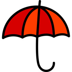 umbrella autumn filled outline icon