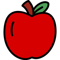 apple fruit autumn filled outline icon