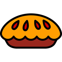 pie apple filled outline icon