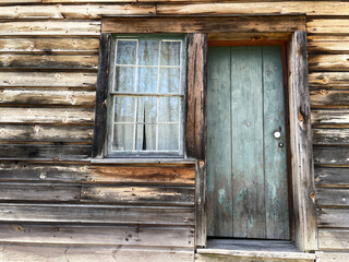 Fototapeta na wymiar Old Wooden Door and Window