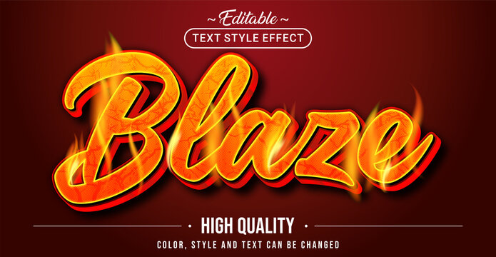 Editable text style effect - Blaze text style theme.