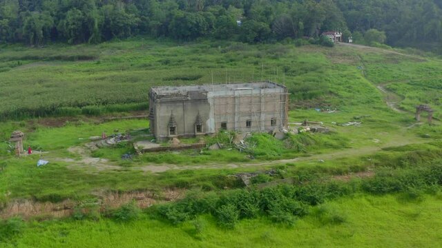 Vajiralongkorn, Wat Saam Prasob, the Sunken Temple in Sangkhlaburi in Kanchanaburi, Thailand, south east asia