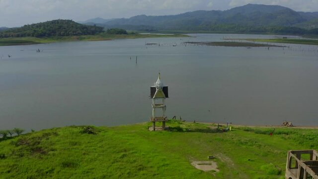 Vajiralongkorn, Wat Saam Prasob, the Sunken Temple in Sangkhlaburi in Kanchanaburi, Thailand, south east asia