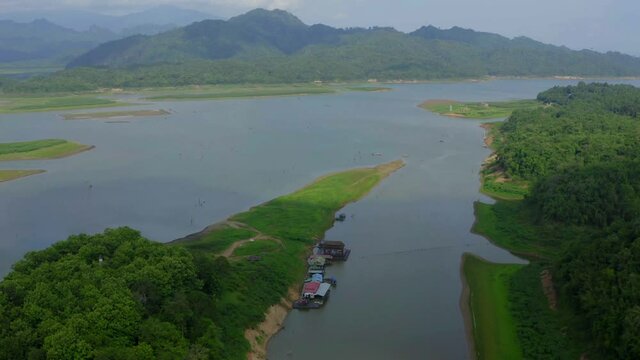 Vajiralongkorn, Wat Saam Prasob, the Sunken Temple in Sangkhlaburi in Kanchanaburi, Thailand, south east asia