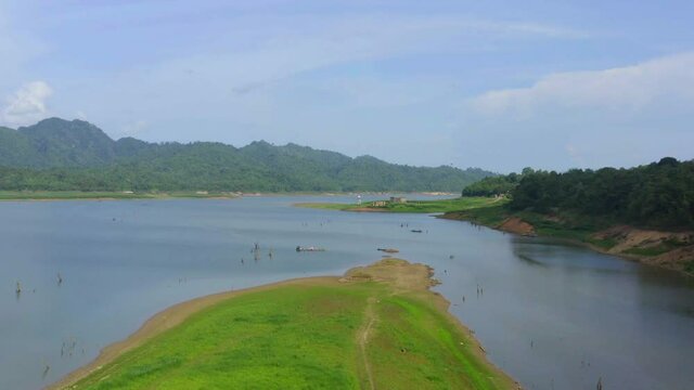 Vajiralongkorn, Wat Saam Prasob, the Sunken Temple in Sangkhlaburi in Kanchanaburi, Thailand, south east asia