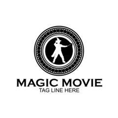 magician magic performance entertainment background hat show trick wizard illustration logo