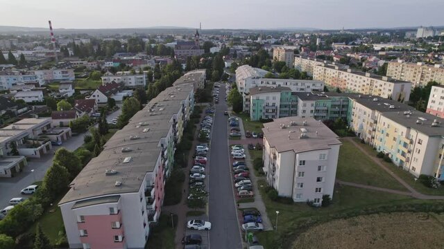 View of the city district in the development of the charming city of Svitavy, Czech Republic