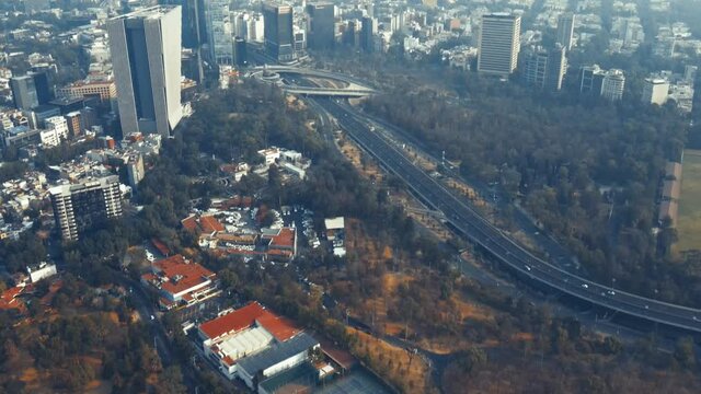 Aerial view of Polanco located in Mexico City 