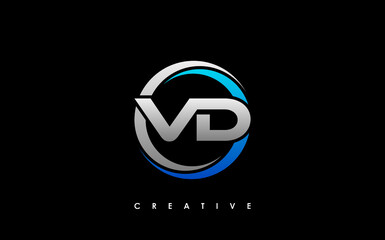 VD Letter Initial Logo Design Template Vector Illustration - obrazy, fototapety, plakaty