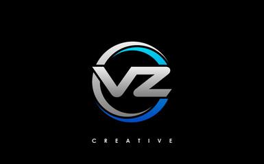 VZ Letter Initial Logo Design Template Vector Illustration