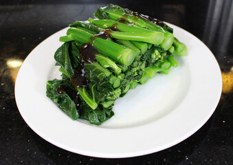 Chinese Broccoli Sauteed With Garlic And Oyster Sauce, Dim Sum