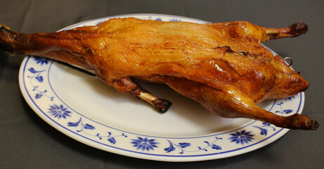 Chinese Whole Roast Duck On Skewer