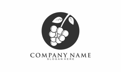 Black grape vector logo