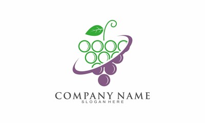 Modern grape fruit vector logo