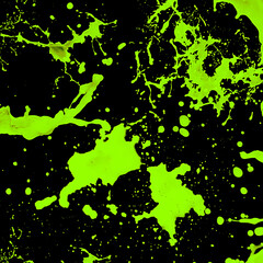 green neon paint splash isolated on black background, paint splash isolated.