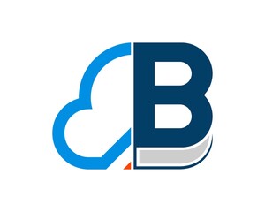 Half cloud and book with B letter initial inside