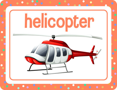 Vocabulary flashcard with word Helicopter