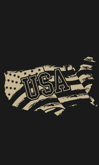 America Grunge Flag Design